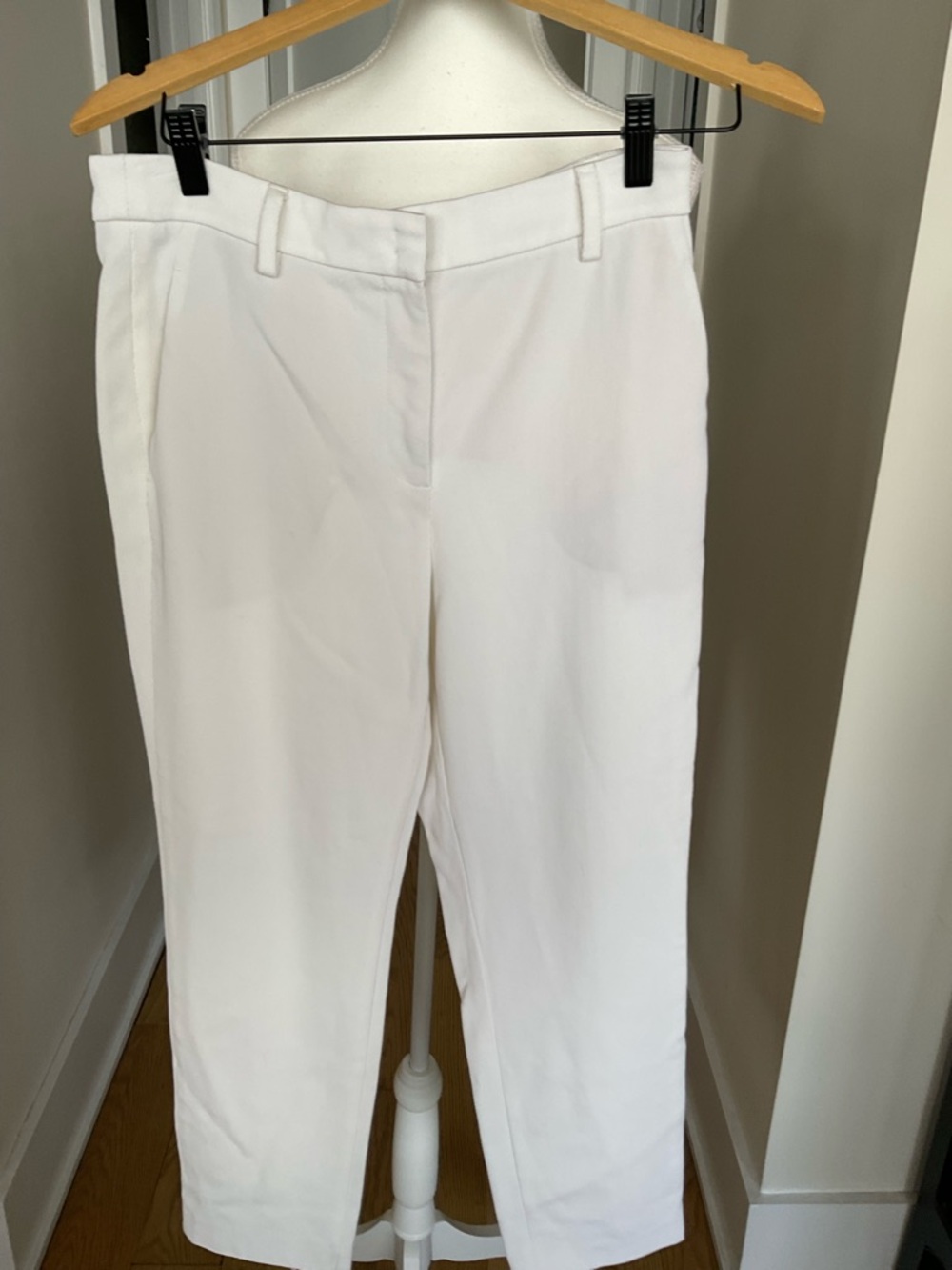 Akris White Wool Tailored Pants Cropped Straight Leg Size 30 - Picture 4 of 5